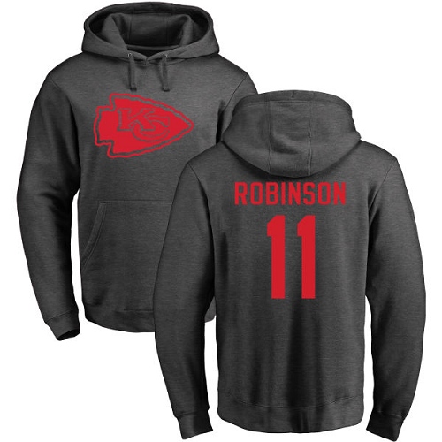 Men Kansas City Chiefs #11 Robinson Demarcus Ash One Color Pullover Hoodie->kansas city chiefs->NFL Jersey